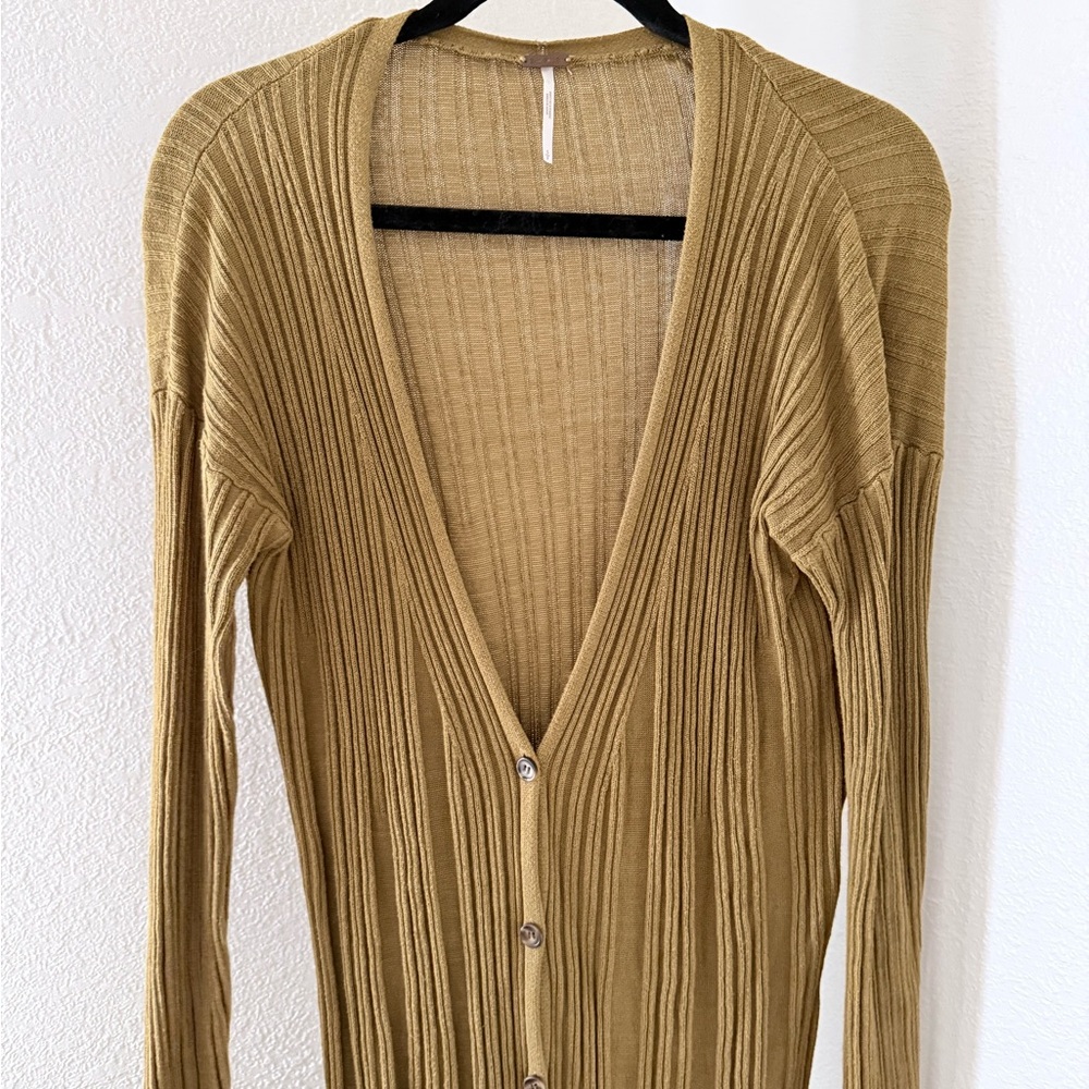 Free People Skinny Mini Duster Ribbed Cardigan - Picture 3 of 9